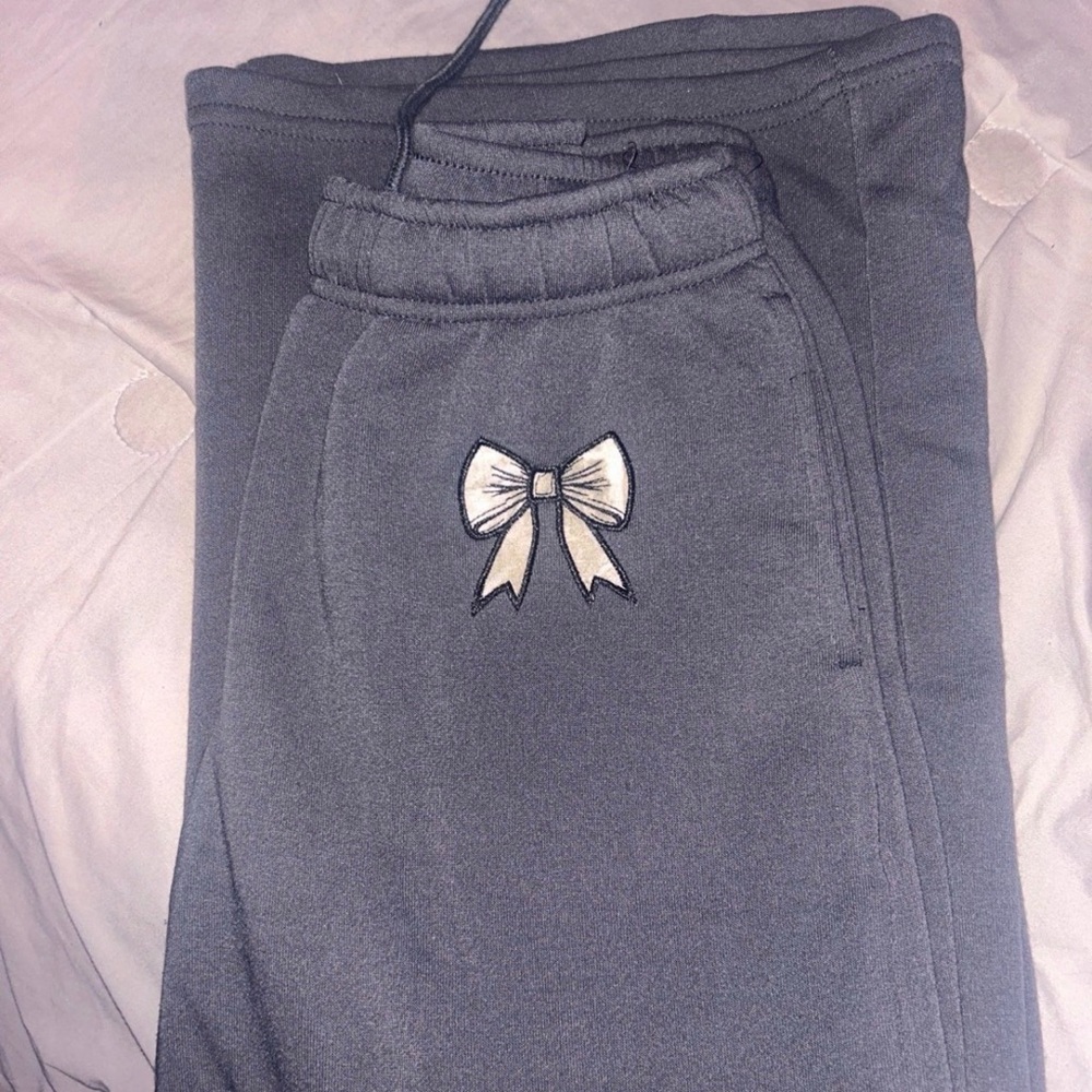 Gray Bottoms with Bow Accent